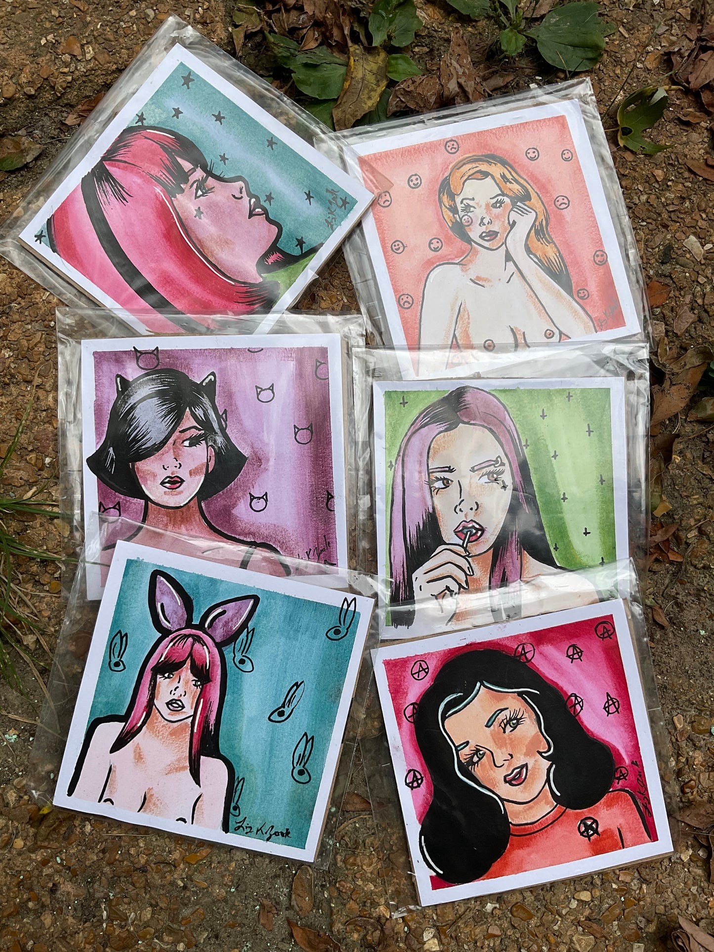 4x4 Mixed Media Paintings