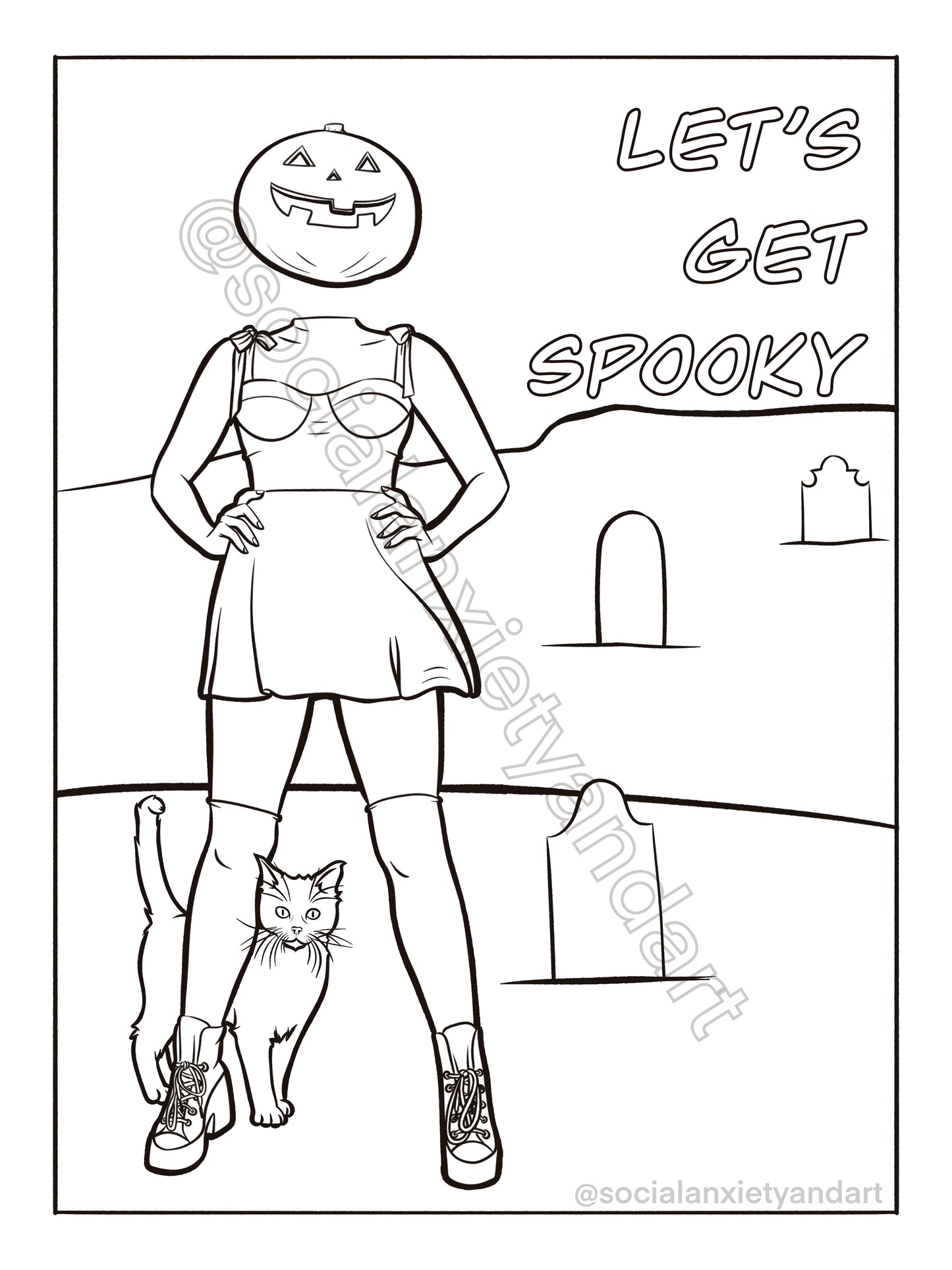 Let’s Get Spooky (coloring page)