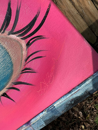 Blue on Pink