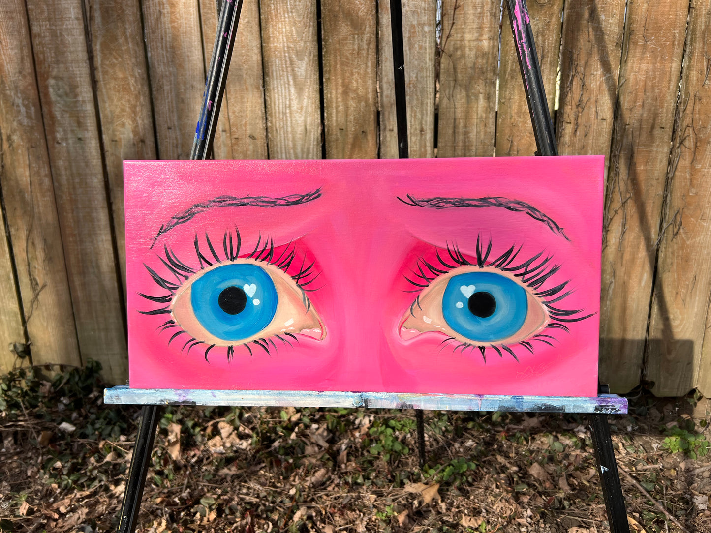 Blue on Pink