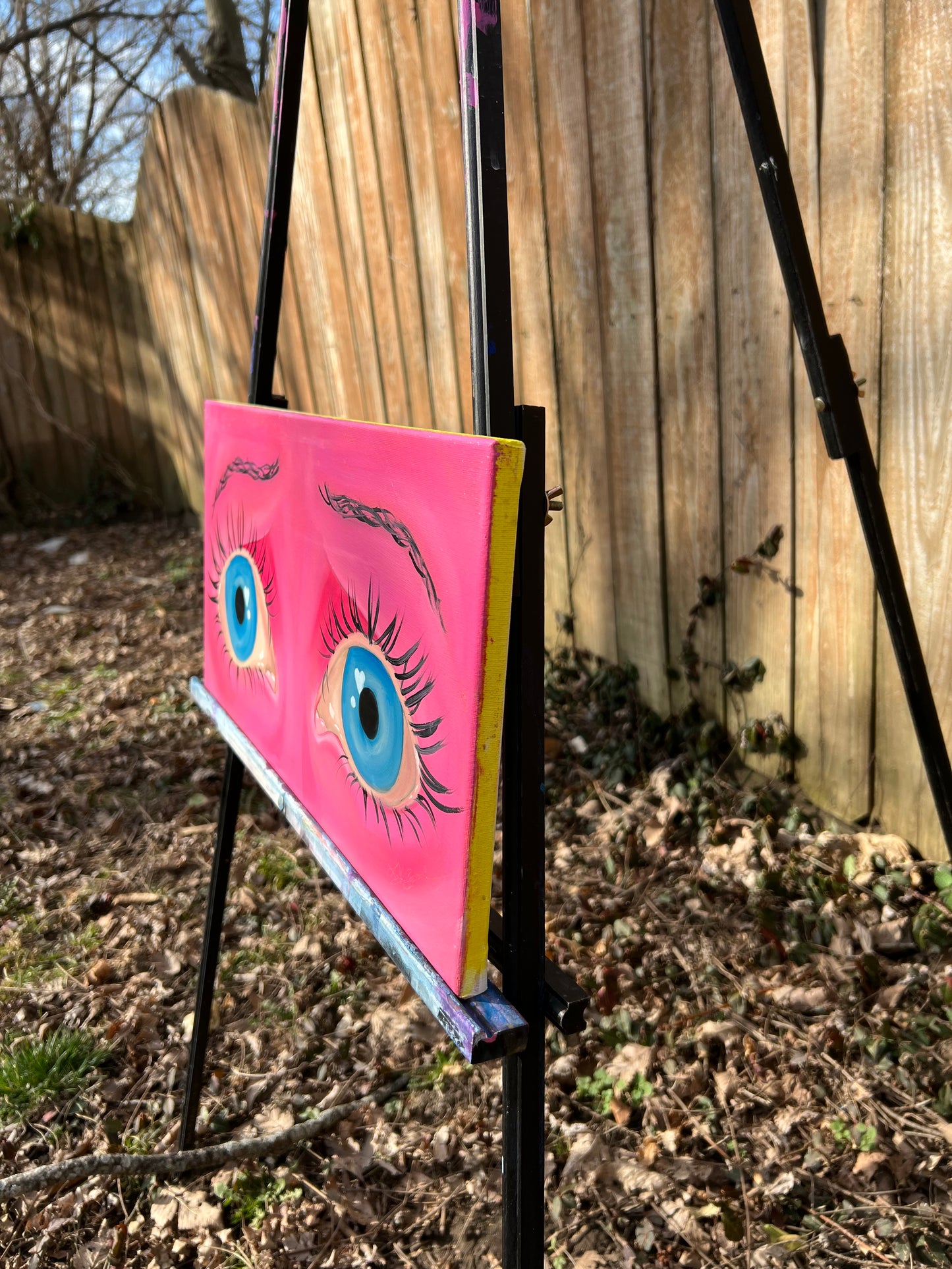 Blue on Pink