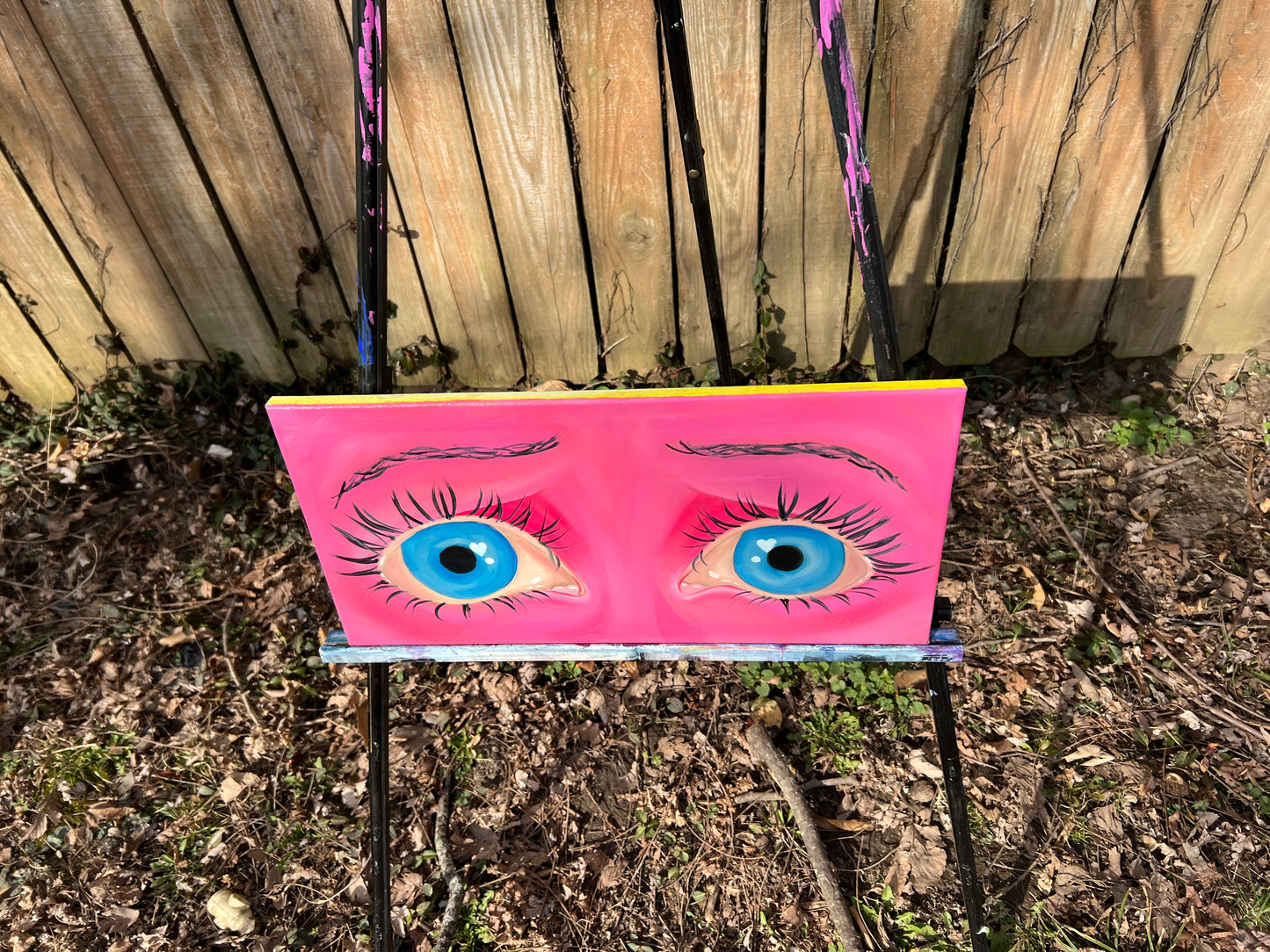 Blue on Pink