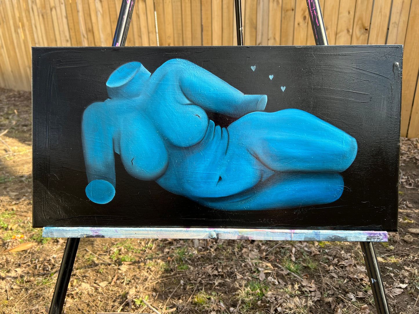 Blue Recline (on canvas)