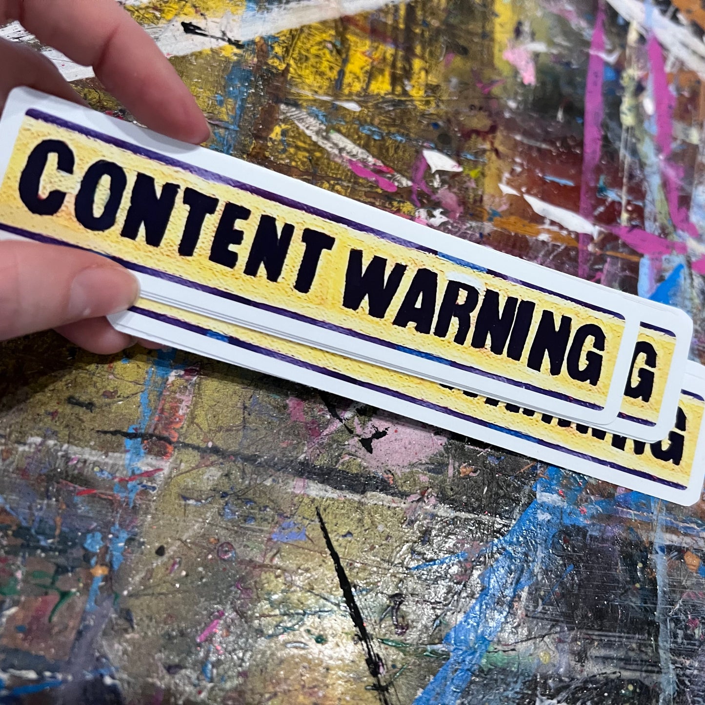Content Warning - Sticker