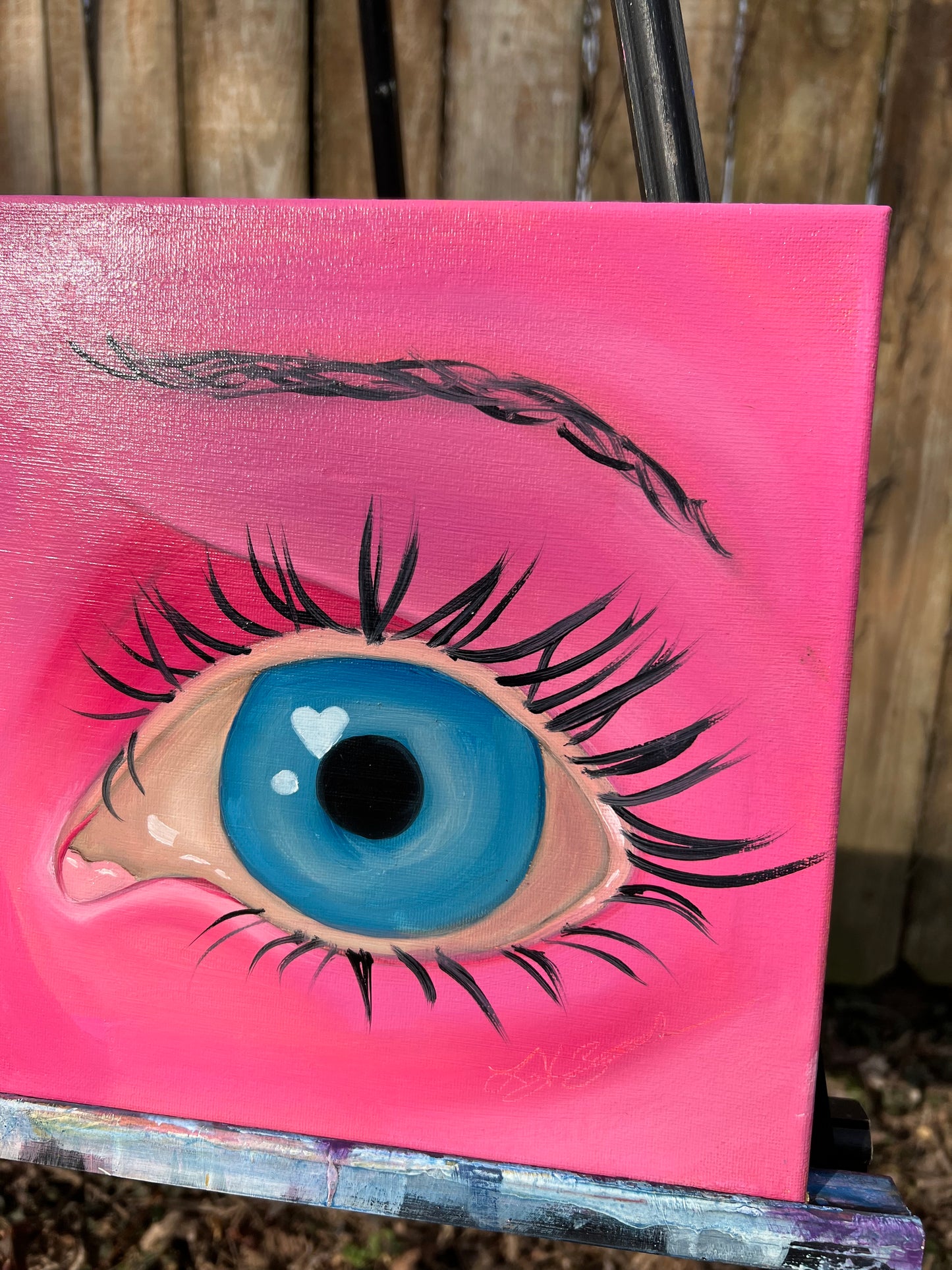 Blue on Pink