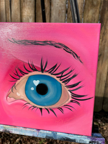 Blue on Pink
