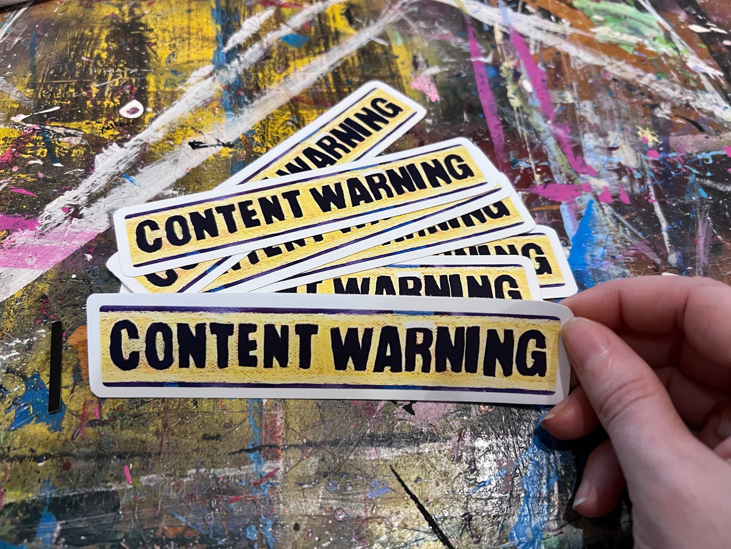 Content Warning - Sticker