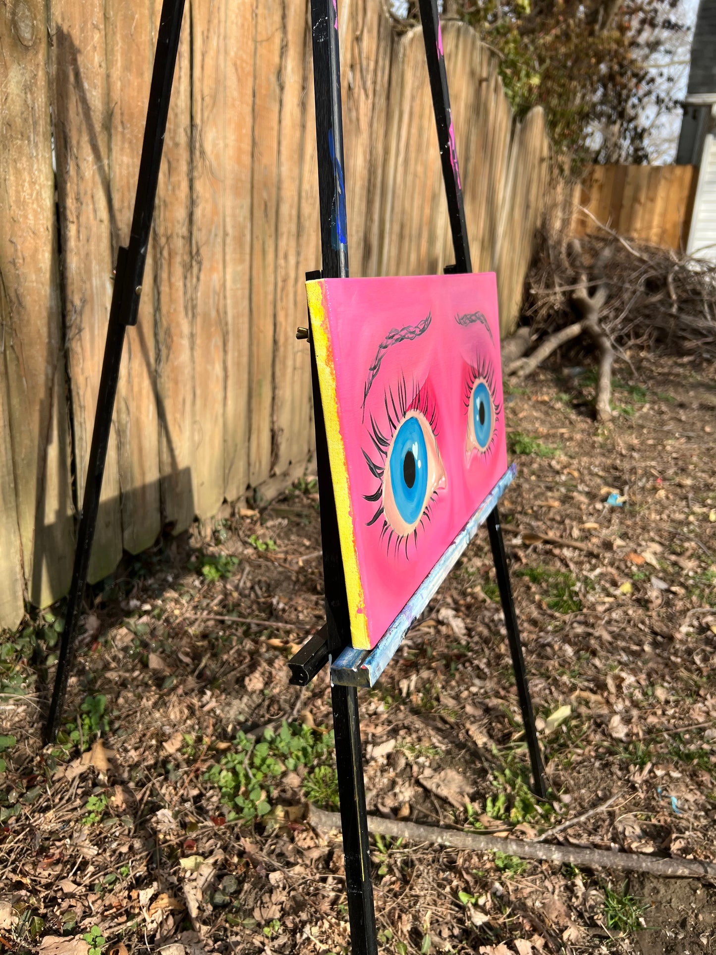 Blue on Pink