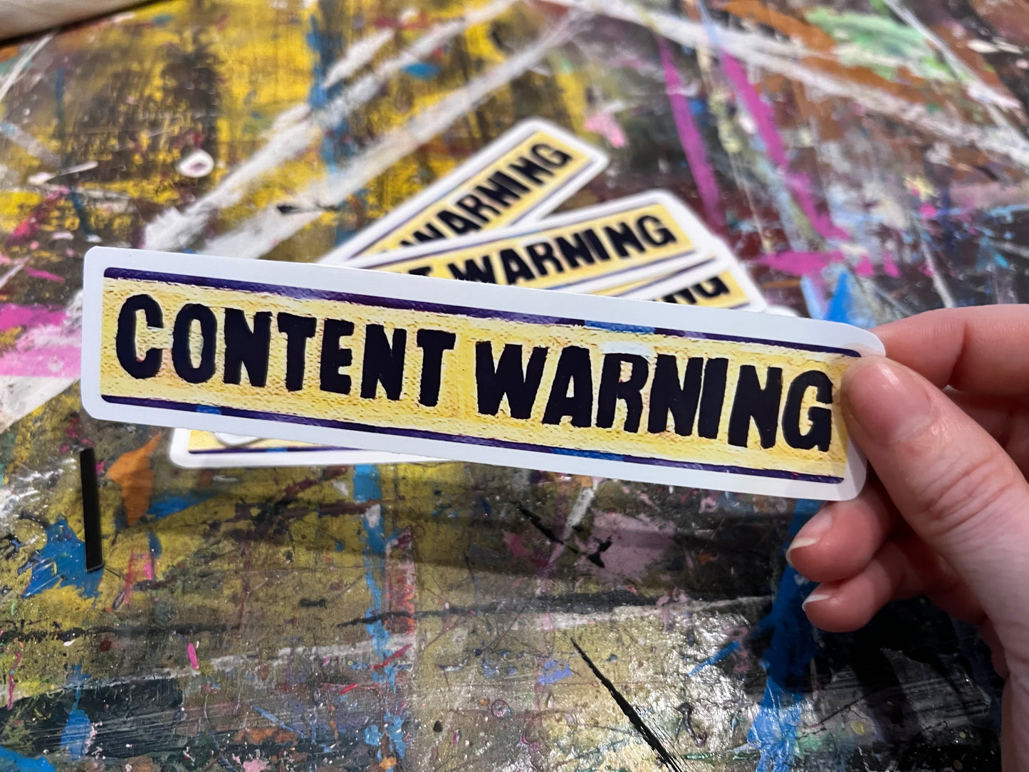 Content Warning - Sticker