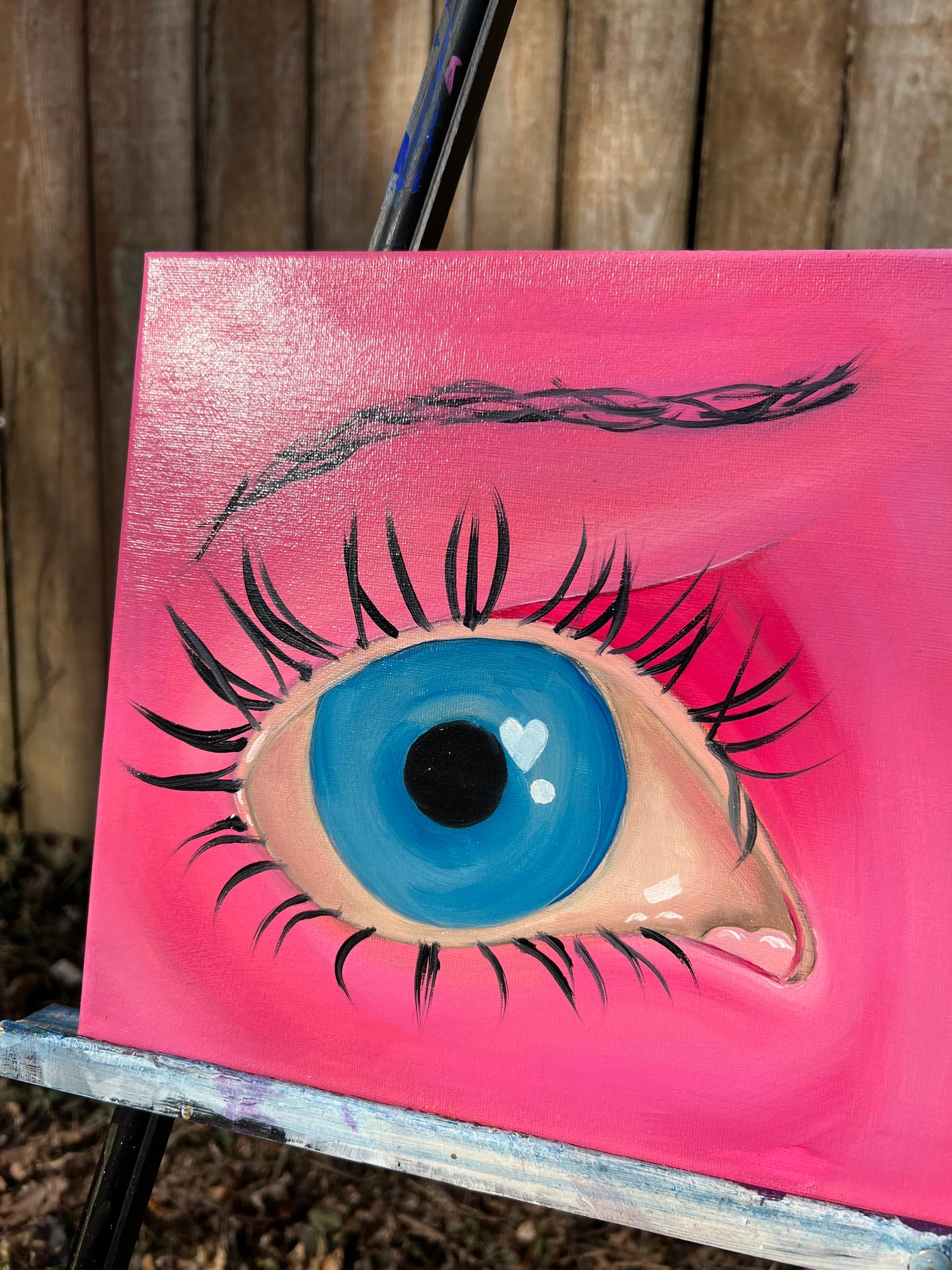 Blue on Pink