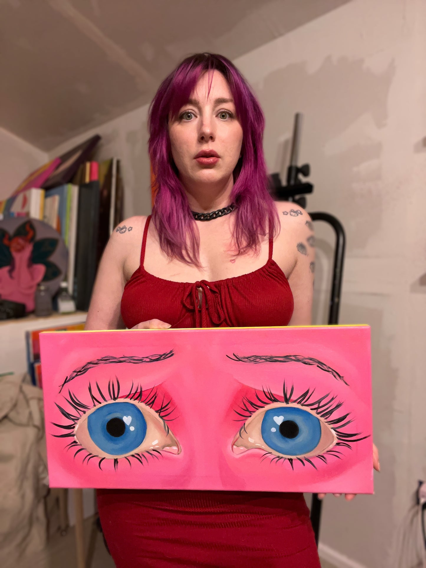 Blue on Pink